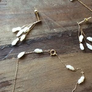 Pearl Jewelry - 14k gold & culture pearl necklace and bracelet set Pearl Jewelry - 14k gold & culture pearl necklace and bracelet set